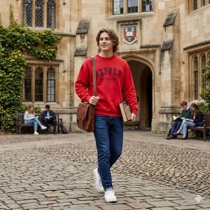 Oxford University Vintage Red Sweatshirt Pullover Medium Uk England Accademia